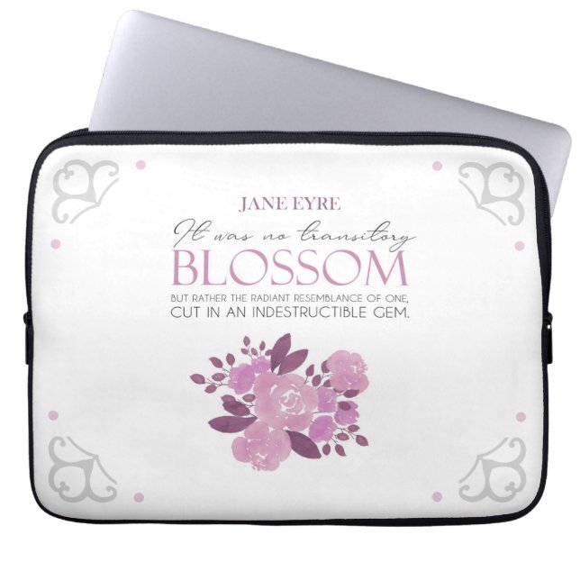 Jane Eyre - No Transitory Blommar - Rosa ros Laptop Fodral (Framsidan)