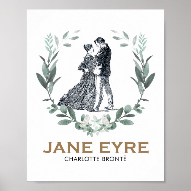 Jane Eyre och Edward Rochester med andedräkt Poster (Framsidan)