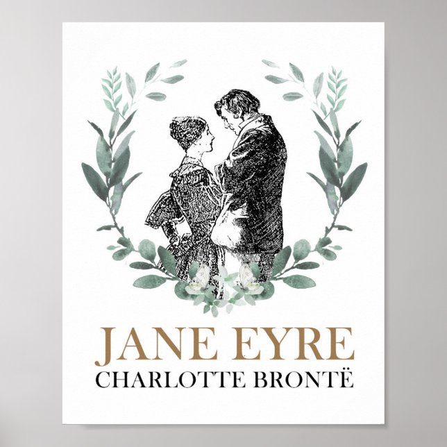 Jane Eyre och Edward Rochester med andedräkt Poster (Framsidan)