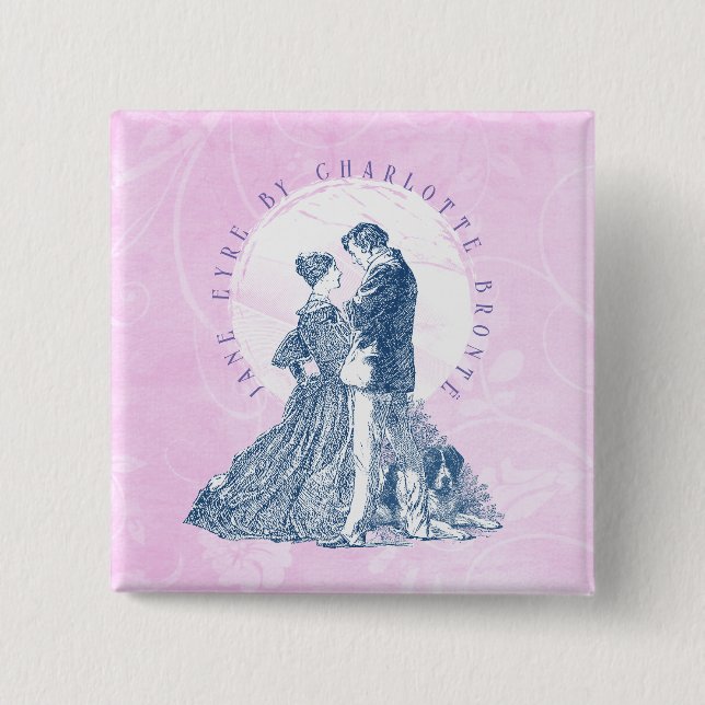 Jane Eyre och Edward Rochester med Pilot Rosa Knapp (Framsida)