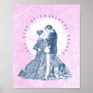 Jane Eyre och Edward Rochester med Pilot Rosa Poster