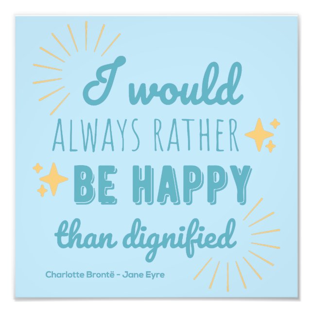 Jane Eyre Quote I - Blue Edition Fototryck (Framsidan)