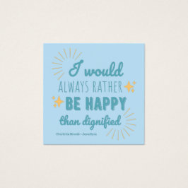 Jane Eyre Quote I - Blue Edition Fyrkantigt Visitkort