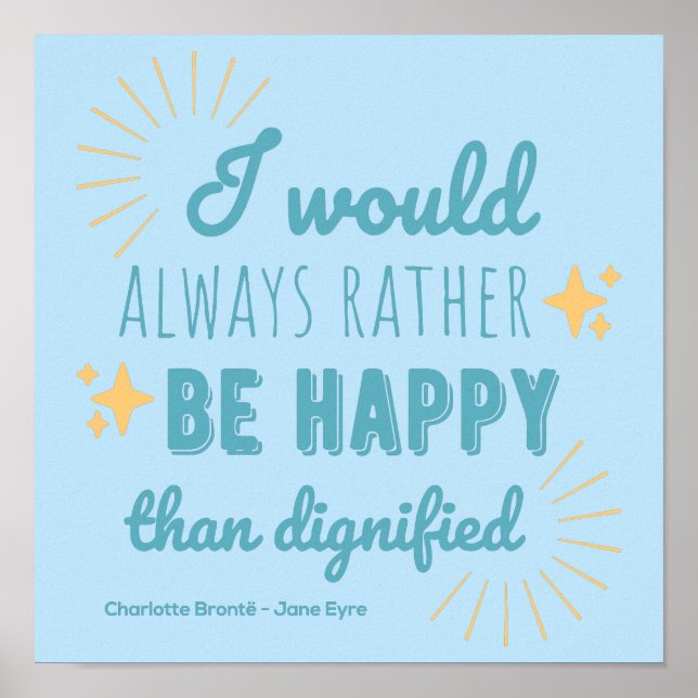 Jane Eyre Quote I - Blue Edition Poster (Framsidan)