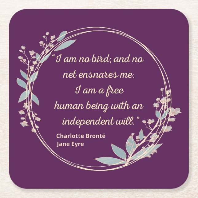 Jane Eyre Quote II - Cute Stil Underlägg Papper Kvadrat (Framsidan)