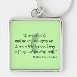 Jane Eyre Quote II Fyrkantig Silverfärgad Nyckelring