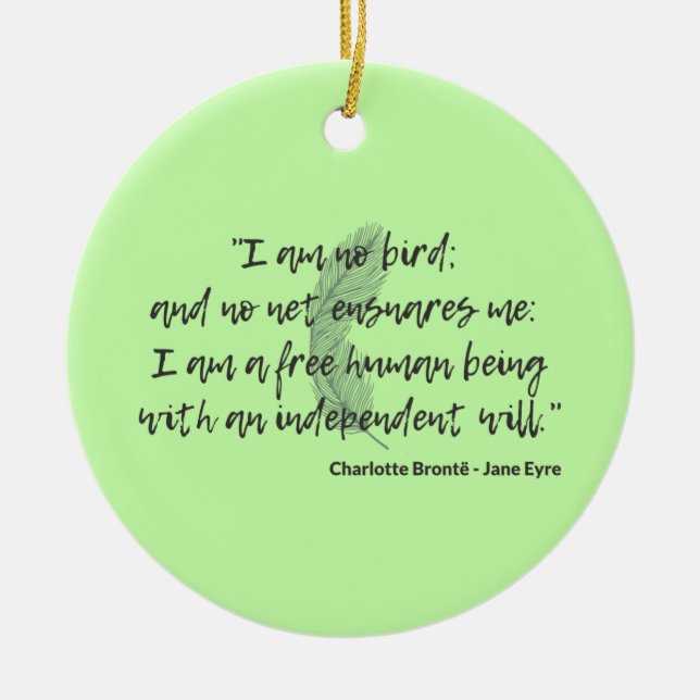 Jane Eyre Quote II Julgransprydnad Keramik (Framsidan)