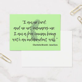 Jane Eyre Quote II Visitkort