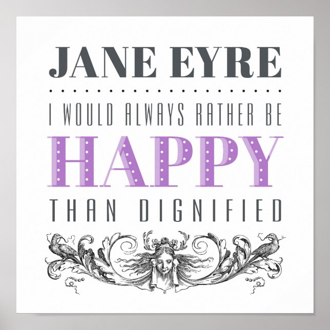 Jane Eyre Quote - jag skulle alltid hellre vara Ly Poster (Framsidan)
