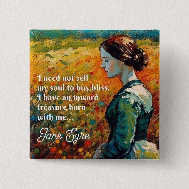 Jane Eyre Quote Monet Stil Painting Knapp (Framsida)