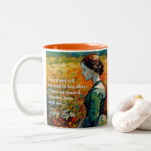Jane Eyre Quote Monet Stil Painting Två-Tonad Mugg