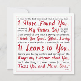 Jane Eyre Red and White Better Self Quotation Julkort
