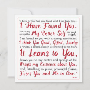 Jane Eyre Red and White Better Self Quotation Julkort