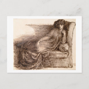 Jane Morris Reclining på Soffa Vykort