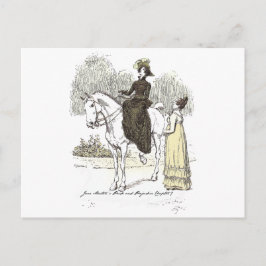 Jane on Horseback - Jane Austen Pride & Prejudice Vykort