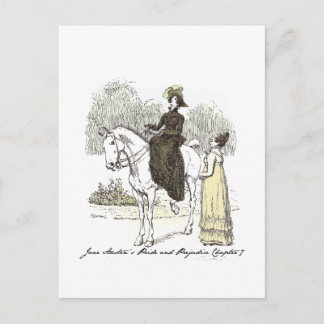 Jane on Horseback - Jane Austen Pride & Prejudice Vykort