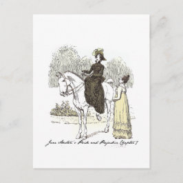 Jane on Horseback - Jane Austen Pride & Prejudice Vykort