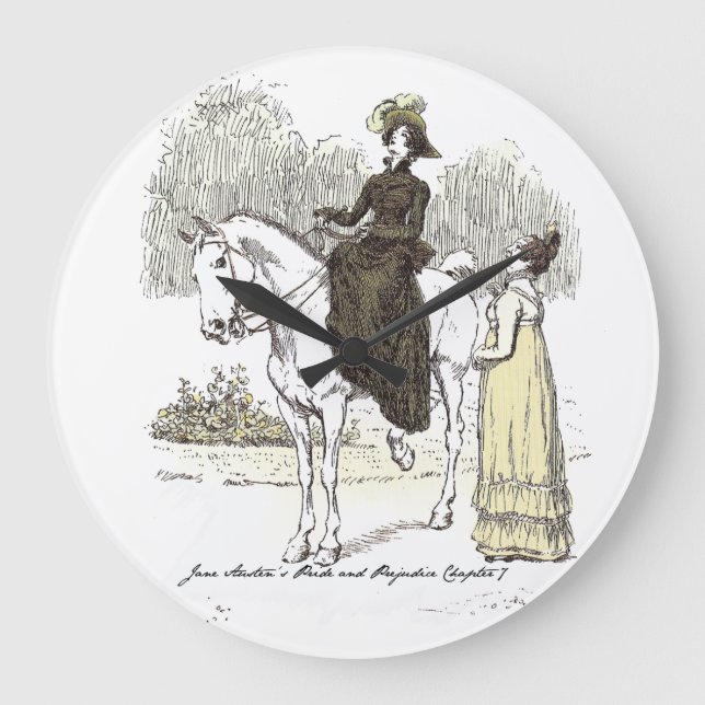 Jane on Horseback - Jane Australien Pride & Prejud Stor Klocka (Framsida)