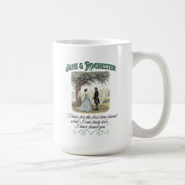 Jane & Rochester Thornfield Hall Romantic Quote  Kaffemugg (Höger)