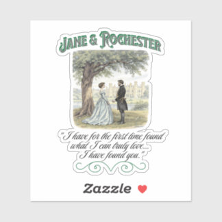 Jane & Rochester Thornfield Hall Romantiskt Citat Klistermärken