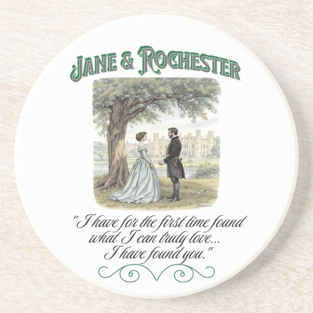Jane & Rochester Thornfield Hall Romantiskt Citat  Underlägg (Framsidan)