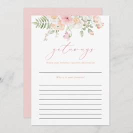 JANE  Rosa Blommigt Getaways Travel Möhippa Game Inbjudningar