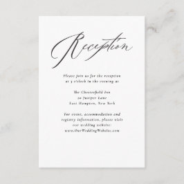 Jane Simple Minimal Black Script Wedding Reception Tilläggskort