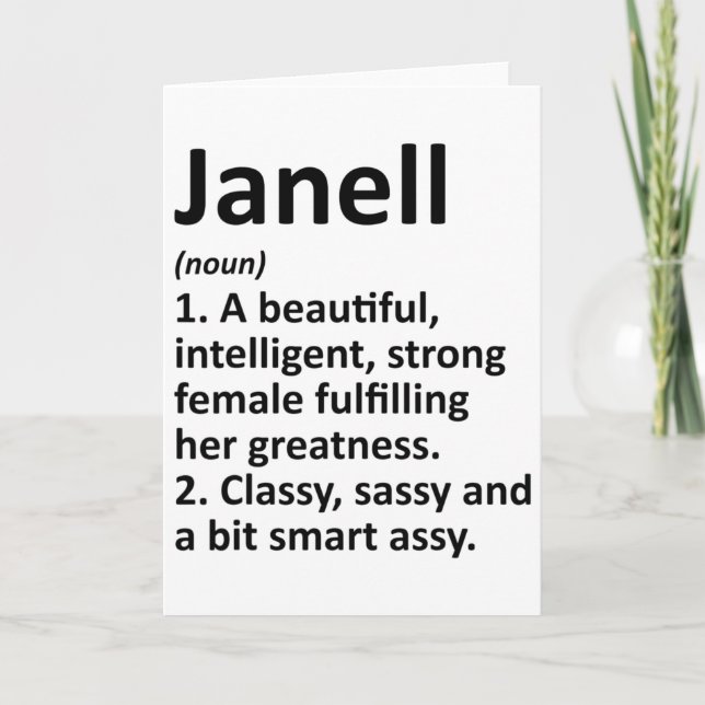 Janell Definition Personligt Namn Rolig Jul Kort (Framsida)