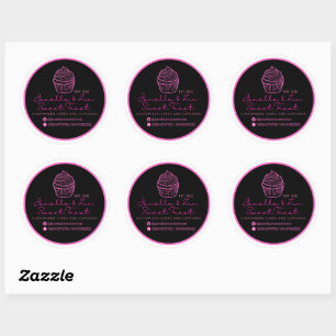 Janella&Zin Cake-Logotyp Runt Klistermärke