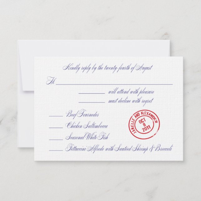 Janelle bröllop OSA card (Framsida)