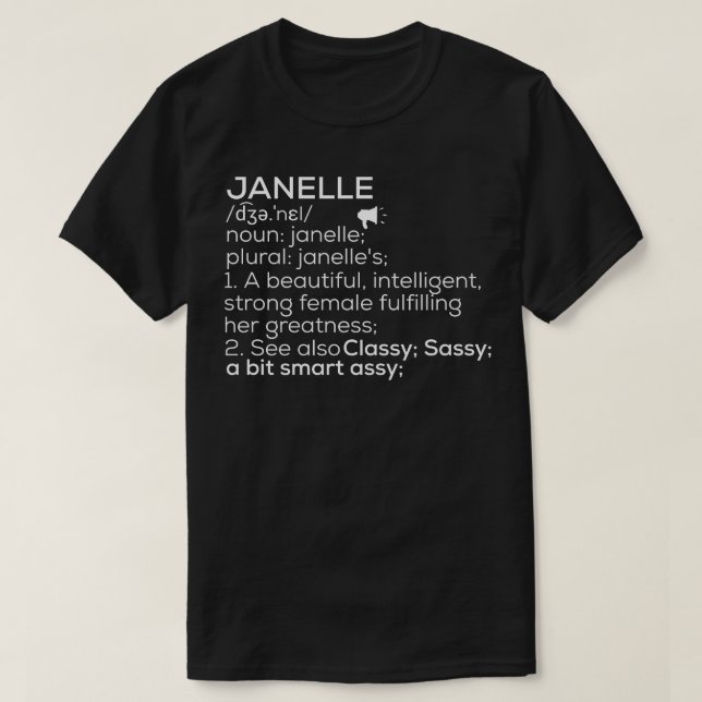 Janelle Namn Janelle Definition Janelle Female Nam T Shirt (Design framsida)
