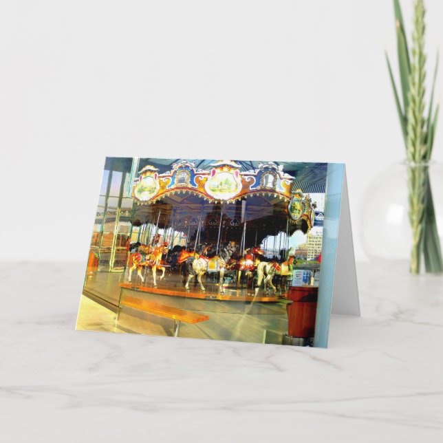 JANE'S CAROUSEL-BROOKLYN BRIDGE PARK GREETING CARD KORT (Framsida)