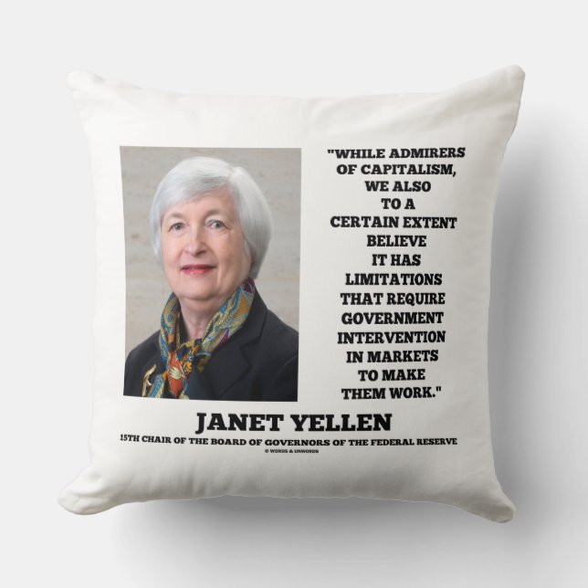 Janet Yellen Admirers Capitalism Govt Intervention Kudde (Framsida)