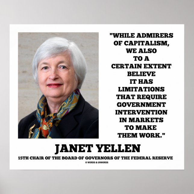 Janet Yellen Admirers Capitalism Govt Intervention Poster (Framsidan)