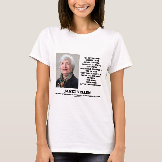 Janet Yellen Govt institutionundervisning Tee Shirt (Framsida)