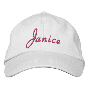 Janice Namn Broderad Keps