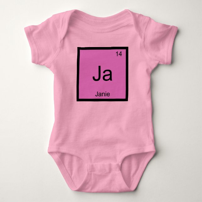 Janie  Namn Kemiskt Element Periodiska Systemet Tee Shirt (Framsida)