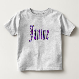 Janine, Namn, Logotyp, Småbarn Grått T-shirt