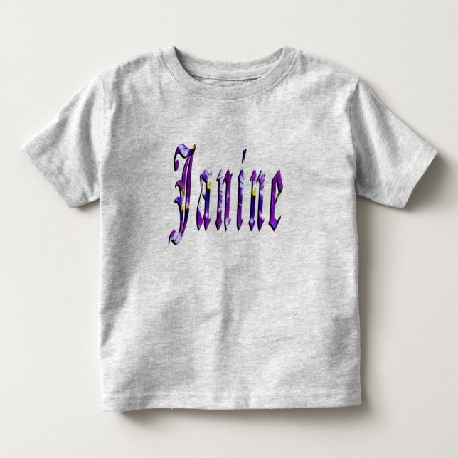 Janine, Namn, Logotyp, Småbarn Grått T-shirt (Framsida)