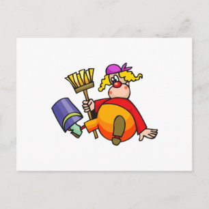 Janitor Clown Vykort