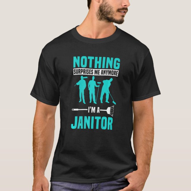 Janitor Custodian Cleaner Caretaker Maintenance Ma T Shirt (Framsida)