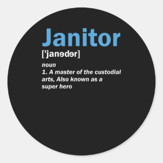 Janitor Definition Städning Service Cleaners Gift Runt Klistermärke