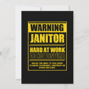Janitor Hard On Work Cleaners Janitors Städning Gi Inbjudningar