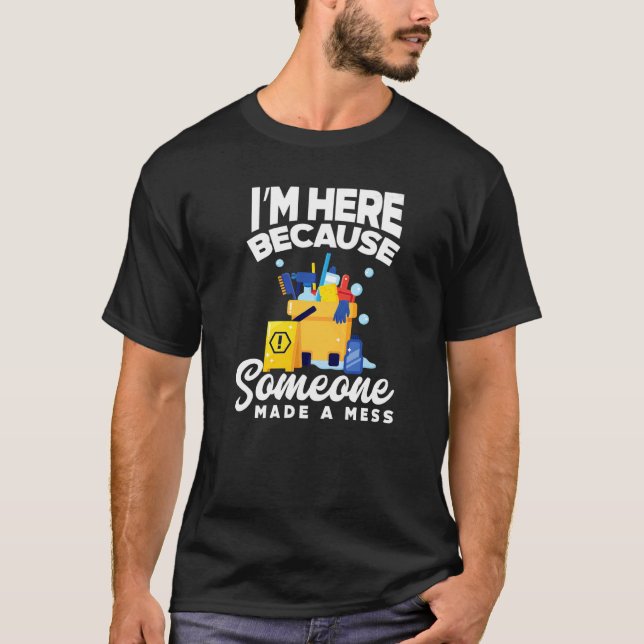 Janitor Household Cleaners Städning Dam Housek T Shirt (Framsida)