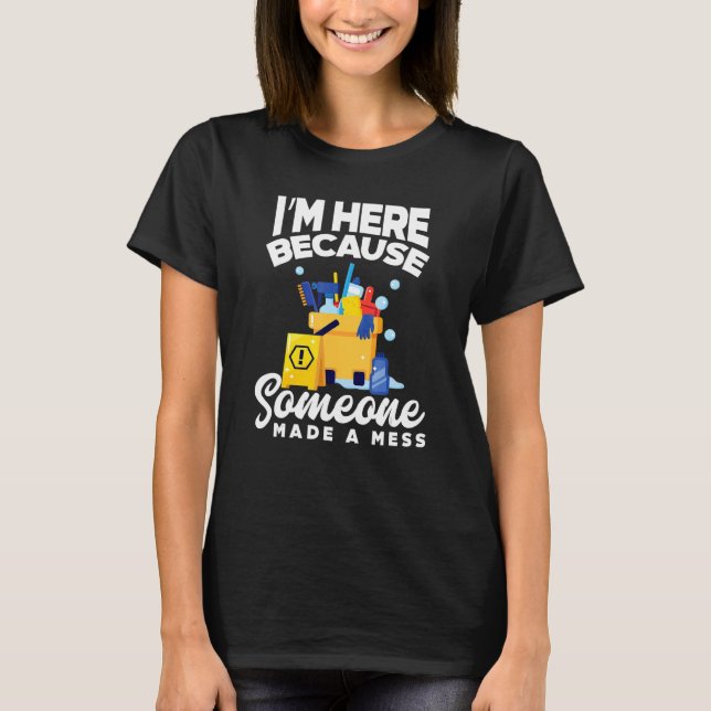 Janitor Household Cleaners Städning Dam Housek T Shirt (Framsida)