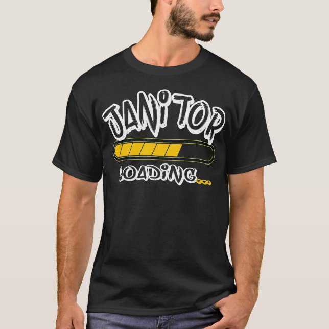 Janitor Loading Future School Custodian T Shirt (Framsida)