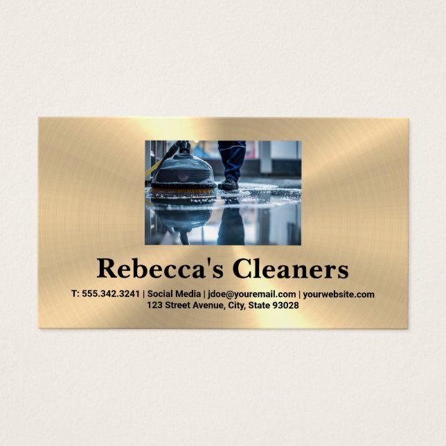 Janitor Mopping Golv | Sanitisering Visitkort (Framsidan)