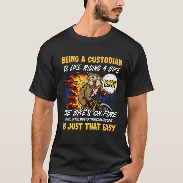 Janitor school custodian school janitor funny cust t shirt (Framsida)