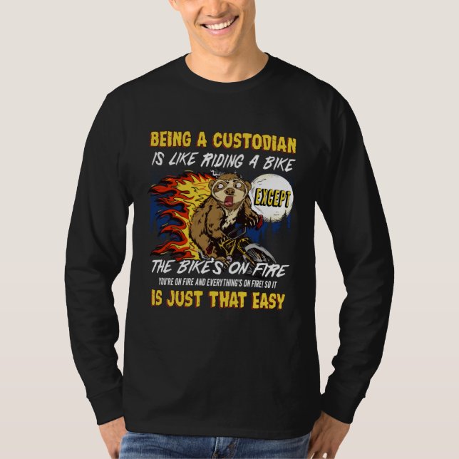 Janitor school custodian school janitor funny cust t shirt (Framsida)