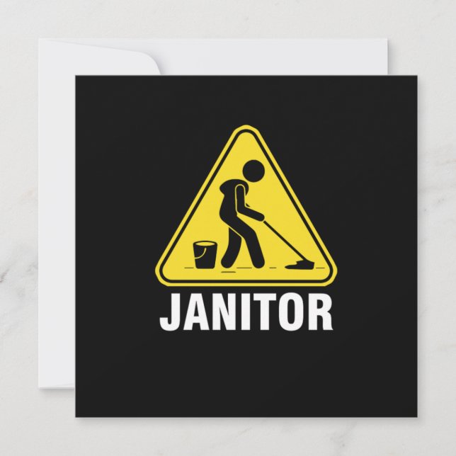 Janitor Sign Cleaners Städning Service Janitors Gi Inbjudningar (Framsida)